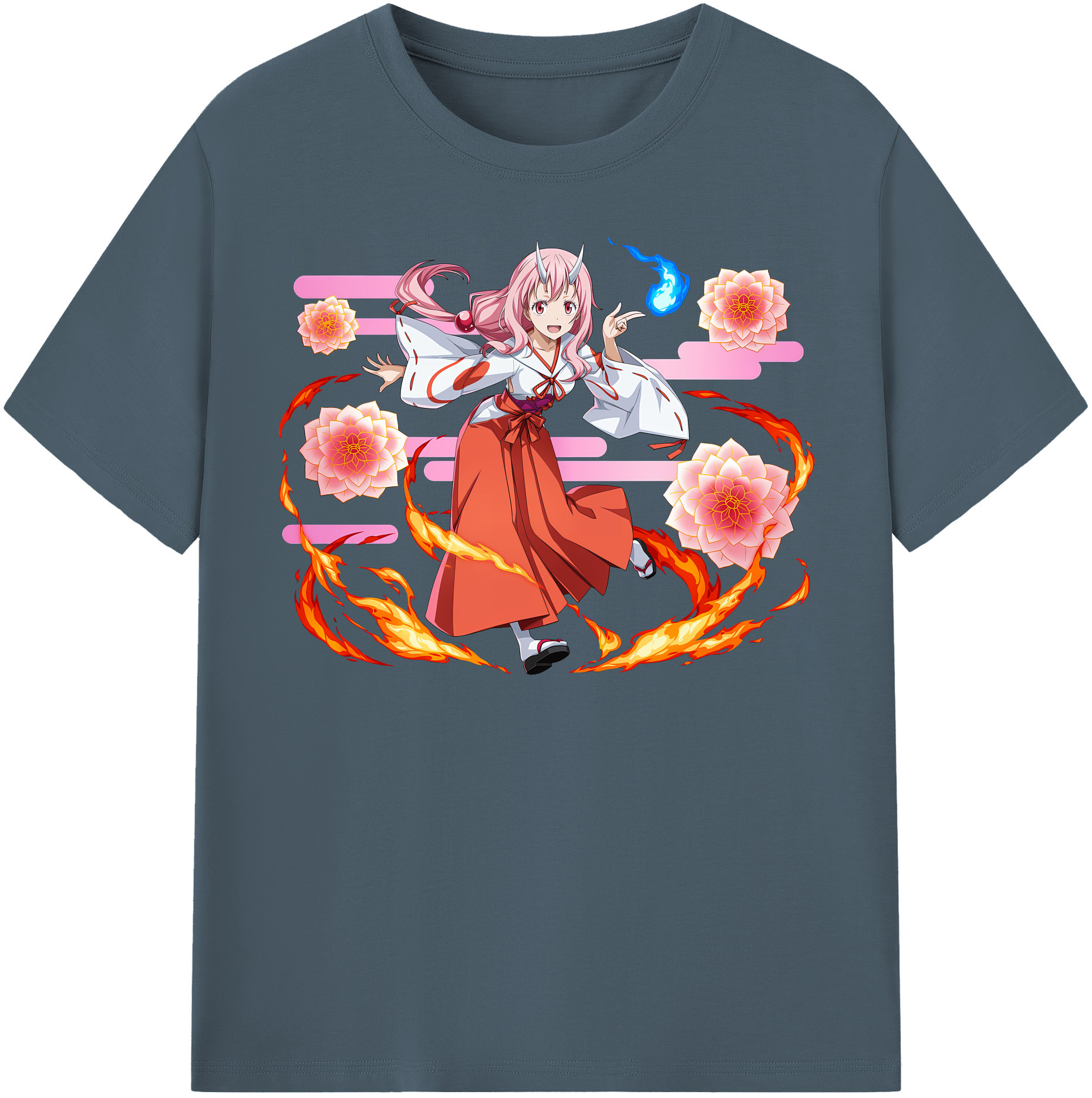 （画像用） 転スラ Regarding Reincarnated to Slime 綿100％半袖Tシャツ（フロントプリント）
